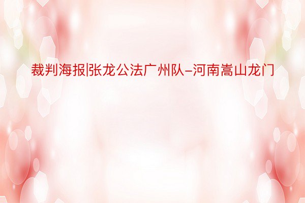 裁判海报|张龙公法广州队-河南嵩山龙门